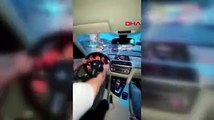 Trafikte tehlikeli anlar! Makas atıp sosyal medyada paylaştılar