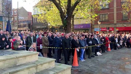 Remembrance parade and service at Preston's Flag Market