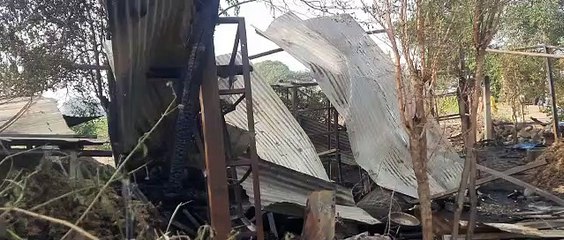 दो बाड़ों में आग से दो गोवंश जिंदा जले, चार झुलसे