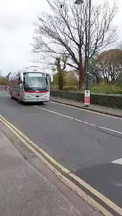 Derry City team bus arrives at Aviva