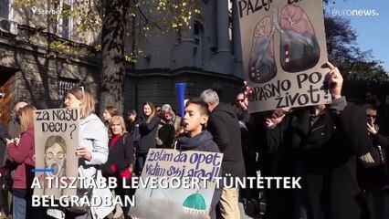 A tisztább levegőért tüntettek a Szerb fővárosban