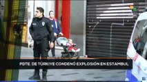 teleSUR Noticias 15:30 13-11: Presidente de Türkiye condenó explosión en Estambul
