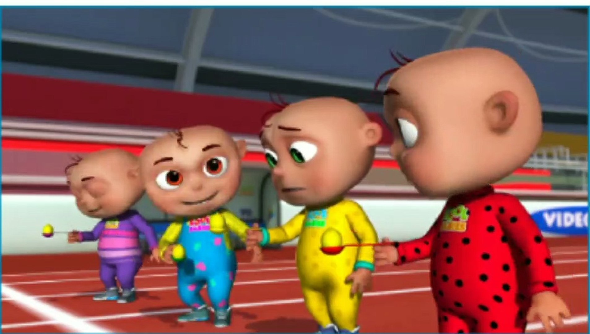 Cartoon kids preschool watching movies playing video