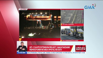 LRT-1 Cavite Extension Project, nakatakdang inspeksyunin ng mga opisyal ng DOTr | UB