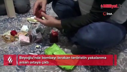 Beyoğlu'nda bombayı bırakan teröristin yakalanma anları ortaya çıktı