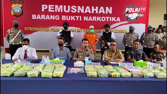 Polda Kepri Gelar Pemusnahan Barang Bukti Narkotika 50 Kg