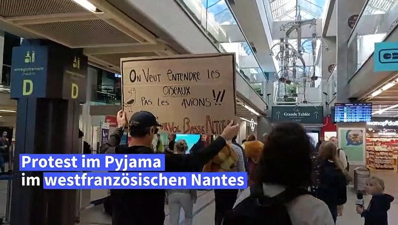 'Wir wollen schlafen': Protest im Pyjama gegen Fluglärm