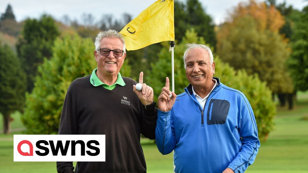 Golfer pals beat odds of 17 million to one by getting holes-in-one in consecutive shots on the same hole