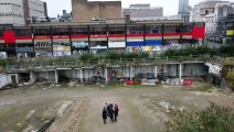 Drone footage of the Sheffield Castle site where the old markets stood. Plans to open up the river and create an urban park are in early stages of planning and consultation