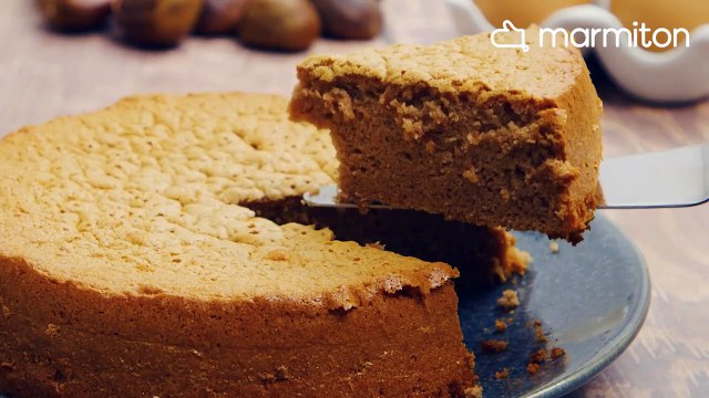 C’est parti pour un bon gâteau moelleux à la farine de châtaignes pour finir vos repas en beauté !