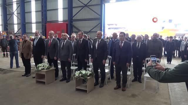 Bakım ve onarımı bitmeyen gemi için denize indirme töreni düzenlendi