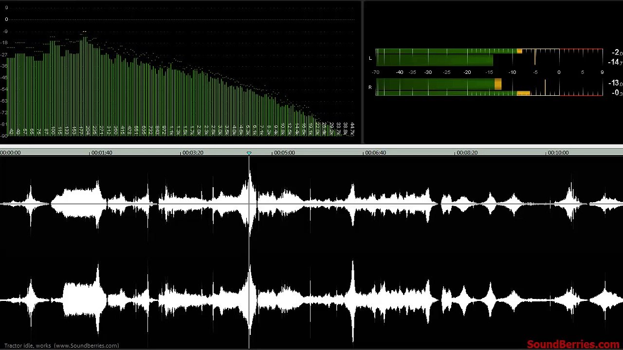 Tractor idle, works, sound effect