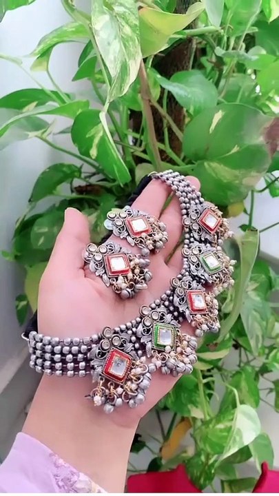 Trendy Silver Oxidised Necklace Sets | Oxidized Jewellery