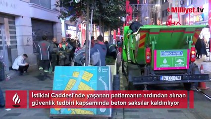 İstiklal Caddesi'ndeki beton saksılar kaldırılıyor