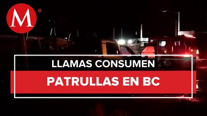 Queman seis patrullas en San Quintín, Baja California