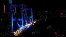 FSM ve Yavuz Sultan Selim köprüleri, 'Dünya Diyabet Günü' için aydınlatıldı