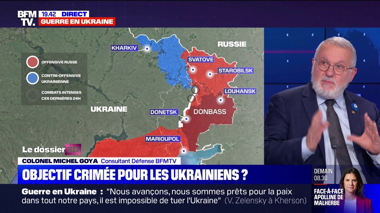 Crimée, Donbass, Zaporijia: le point sur les objectifs militaires des Ukrainiens avec le colonel Michel Goya, consultant Défense de BFMTV