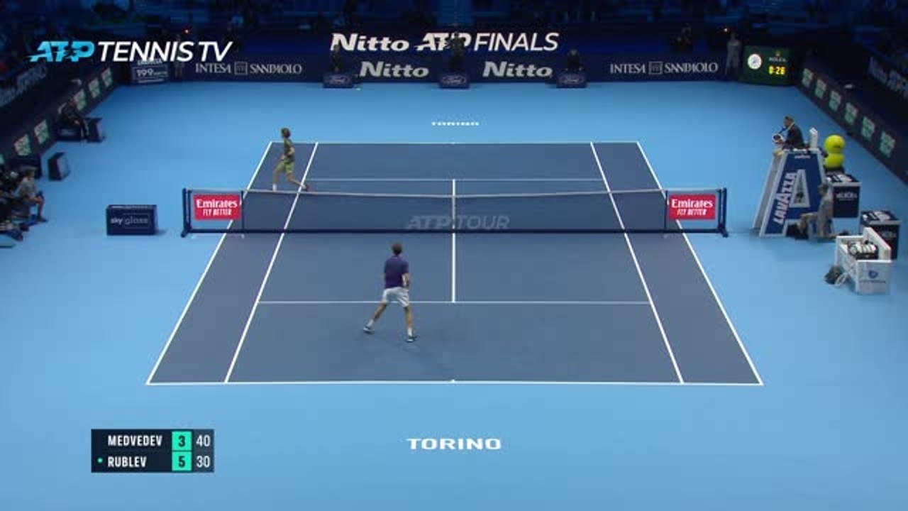 Highlights: Rublev siegt knapp gegen Medvedev