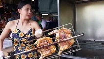 Amazing Grilled Chicken Served By Beautiful Thai Lady - Thailand Street Food 2