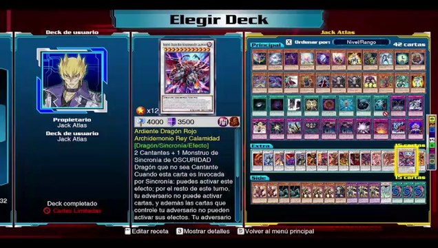Yu-Gi-Oh! Link Evolution Español - Jack Atlas Deck Profile (Anime, Manga y Videojuegos) #arcv #5ds