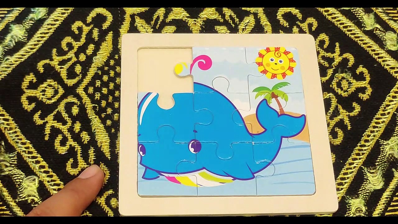 Play & Learn to Arrange Picture Puzzle Fish, ducks, chickens, elephants, pandas, tigers, giraffes, snails, bees, etc.