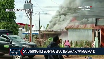 Satu Rumah Disamping SPBU Terbakar, Warga Panik