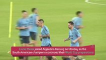 Messi and Argentina train ahead of final World Cup warm-up