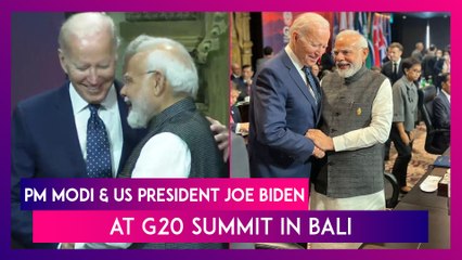 Скачать видео: G20 Summit 2022: PM Narendra Modi And US President Joe Biden Share A Warm Hug In Bali, Indonesia