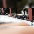 Camión ardiendo en la N-121-A (Policía Foral)