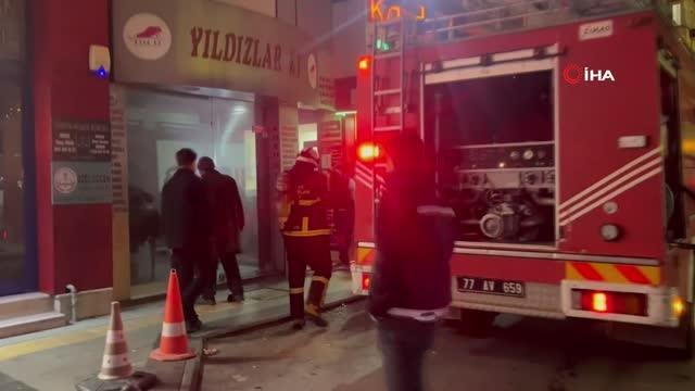 Kasapta açık unutulan elektrikli ısıtıcı yangına neden oldu