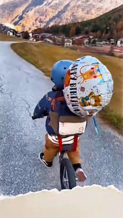 Little Kids Birthday And Mountain