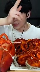 Mukbang Cumi, Gurita, Udang Jumbo Saos Samyang Part 1