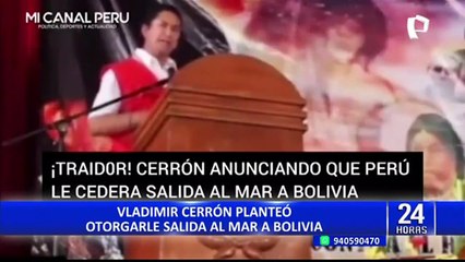Vladimir Cerrón planteó otorgarle salida al mar a Bolivia
