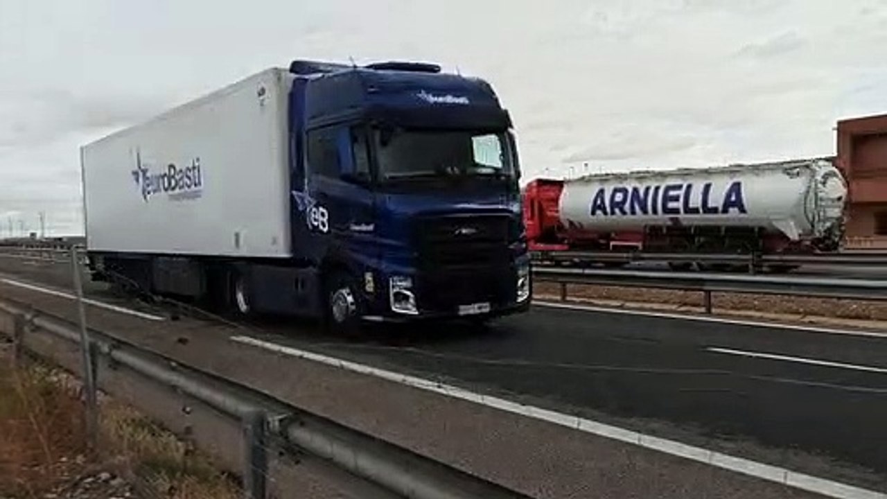 Concentración de camioneros en Valdepeñas
