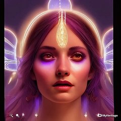 Purple Haze - Goddess of Light Digital Fantasy Artwork brought to Life with #DeepNostalgia