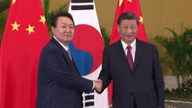 [나이트포커스] 尹-시진핑, 첫 대면 만남...3년 만의 한중회담 / YTN