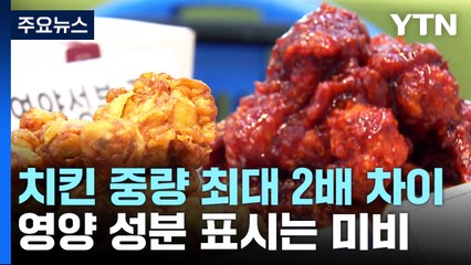 치킨 업체별 중량 최대 2배 차이...성분 표시 '나몰라라' / YTN