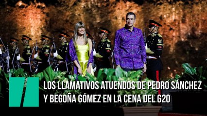 Los llamativos atuendos de Pedro Sánchez y Begoña Gómez en la cena del G20