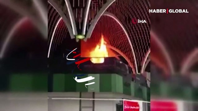 Bağdat Uluslararası Havalimanı’nda dış hatlar terminali alev alev yandı