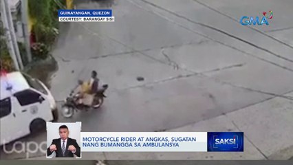 Motorcycle rider at angkas, sugatan nang bumangga sa ambulansya | Saksi
