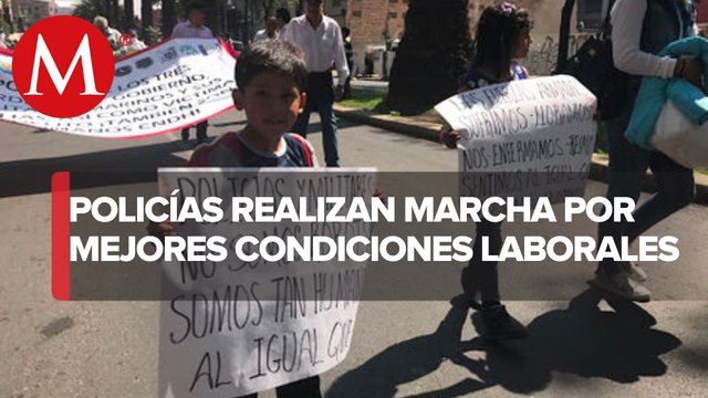 Elementos de policía marchan por mejoras laborales en Insurgentes y Reforma