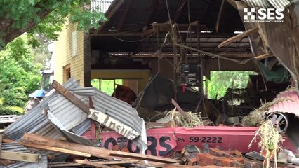 State Emergency Services in Eugowra after horrific flash flooding