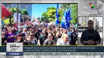 Uruguay: Manifestantes denuncian el futuro aumento de la edad jubilatoria y rebaja de las pensiones