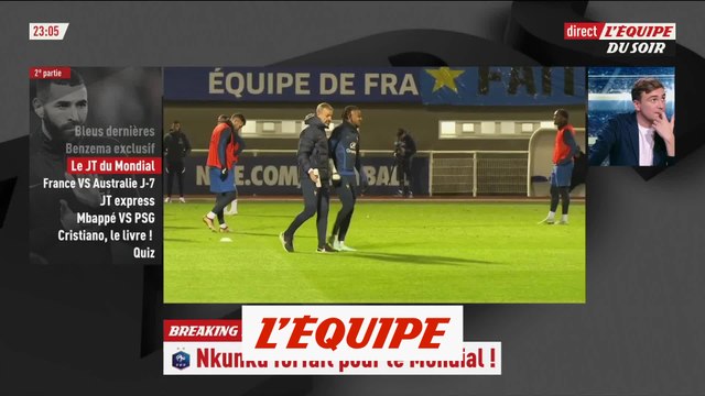 Entorse du genou gauche, Nkunku forfait pour le Mondial - Foot - CM 2022 - Bleus