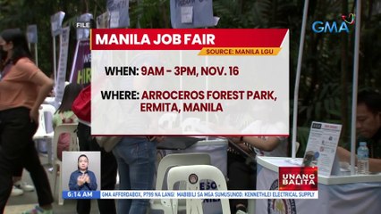Manila job fair (9AM - 3PM, Nov. 16) | UB