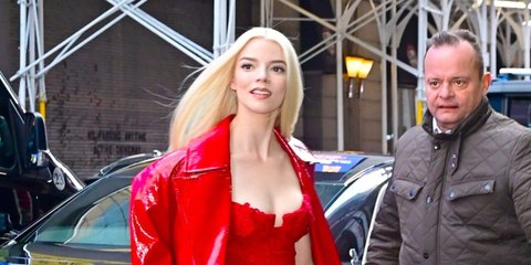 Anya Taylor-Joy's Monochrome Outfit Even Has Matching Stockings