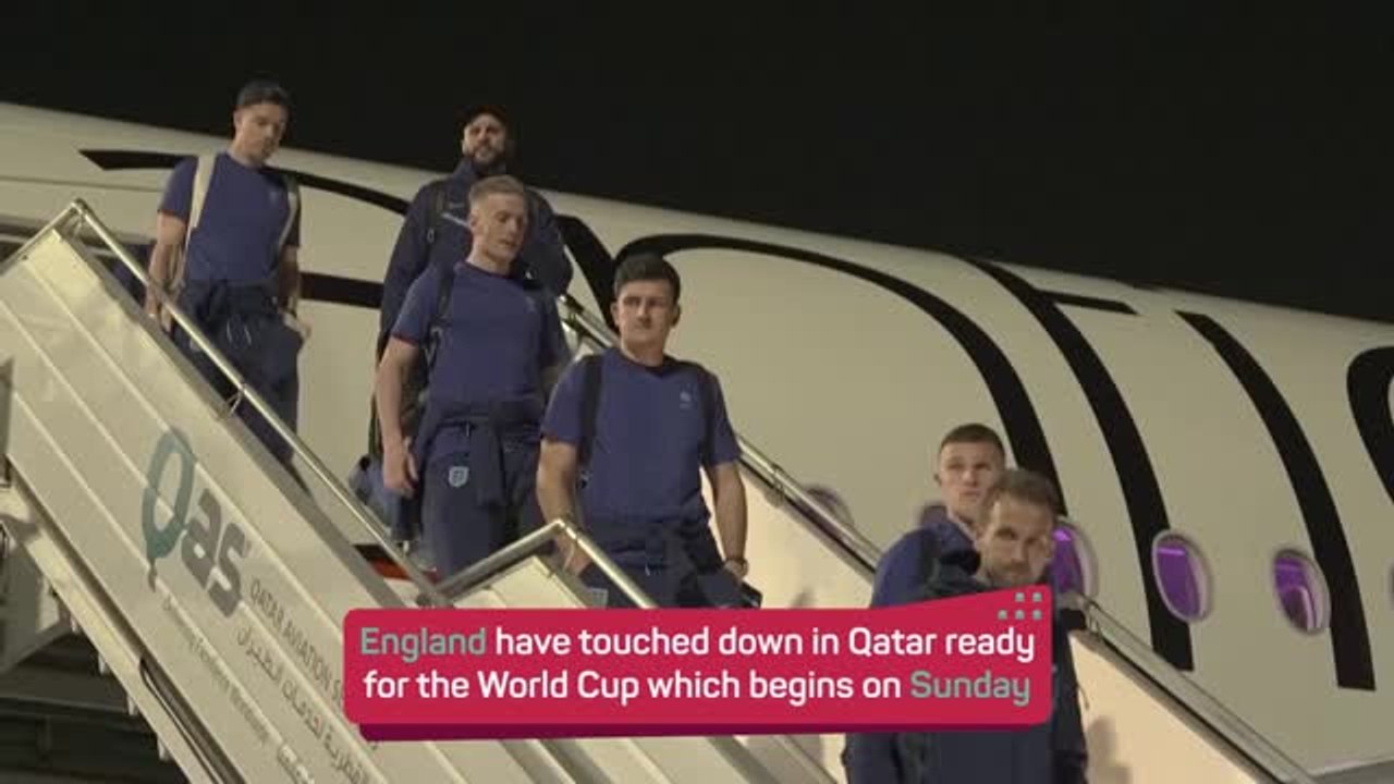England touch down in Qatar ahead of World Cup