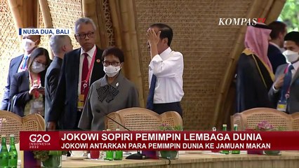 Download Video: Inilah Momen Presiden Jokowi Sopiri Para Pemimpin Lembaga Dunia ke Jamuan Makan Siang KTT G20