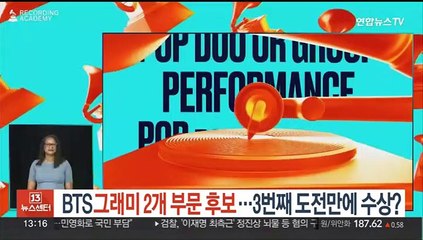 방탄소년단, 그래미 2개 부문 후보…3번째 도전만에 수상할까