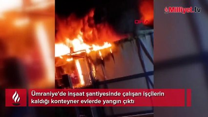 Ümraniye'de inşaat şantiyesinde yangın; 1 işçi öldü, 3 işçi hastaneye kaldırıldı